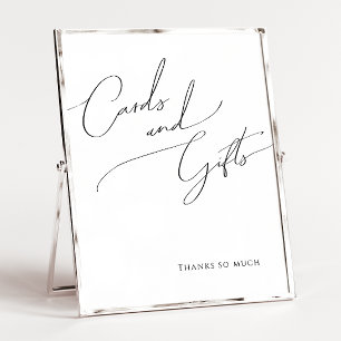 Poster Cartes et Cadeaux de Script Minimaliste Fantaisist