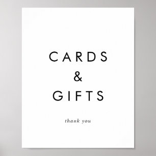 Poster Cartes et cadeaux de typographie chic