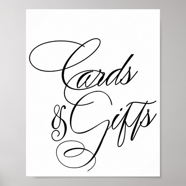 Poster Cartes et cadeaux élégants Calligraphie noire | Ta (Devant)