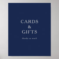 Cartes et cadeaux en argent bleu marine