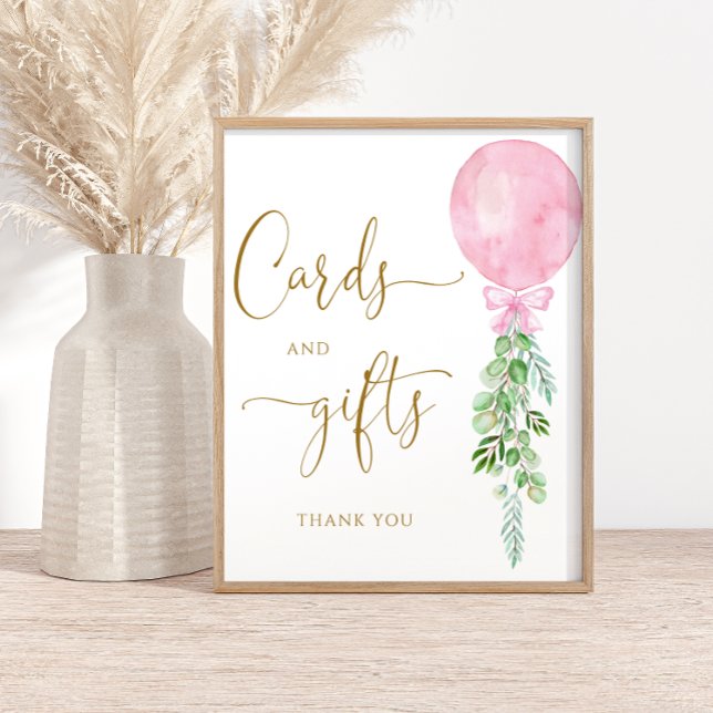 Poster Cartes et cadeaux Eucalyptus Balloon rose (Créateur téléchargé)