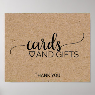 Poster Cartes et cadeaux Faux Kraft simples
