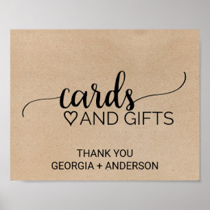 Poster Cartes et cadeaux Faux Kraft simples