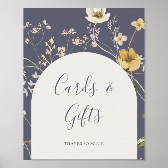 Poster Cartes et cadeaux Fleur sauvage de printemps Dusty (Devant)