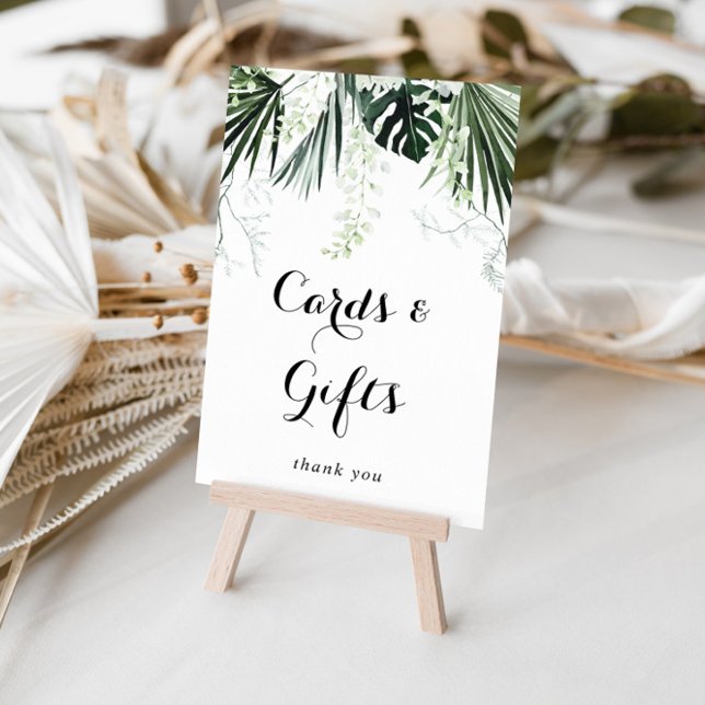 Poster Cartes et Cadeaux Fleuris Blancs de Feuillage Trop (Créateur téléchargé)