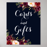 Cartes et Cadeaux Fleuris Bordeaux et Marine Maria