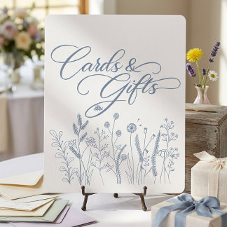 Poster Cartes et Cadeaux Fleurs Sauvages Bleu Poussiéreux
