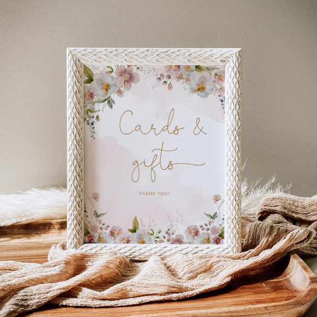 Poster Cartes et cadeaux fleurs sauvages rose (Créateur téléchargé)