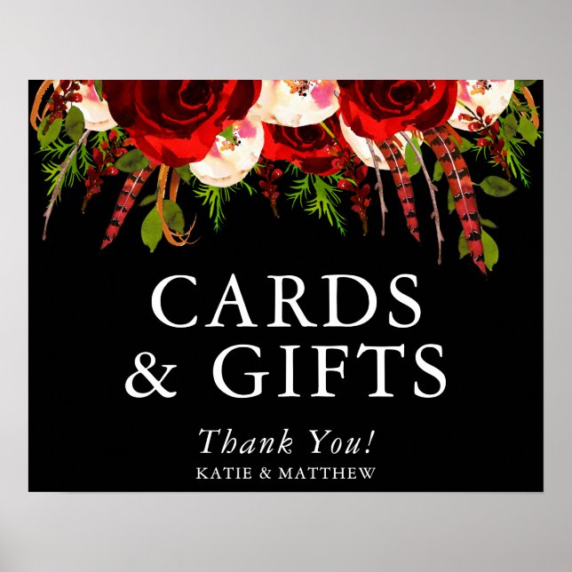 Poster Cartes et cadeaux floraux de Bourgogne noire (Devant)