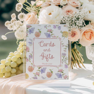 Poster Cartes et cadeaux floraux élégants