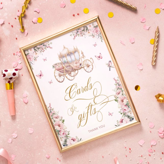 Poster Cartes et cadeaux floraux rose pâle de Little Prin (Créateur téléchargé)