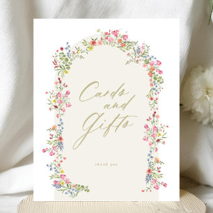 Poster Cartes et cadeaux floraux signe de la douche nupti