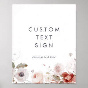 Poster Cartes et cadeaux floraux simples Signe texte pers