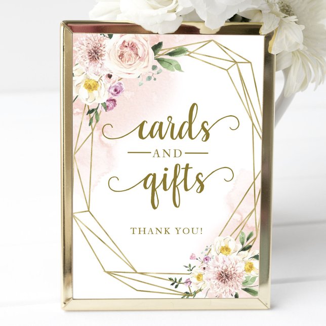 Poster Cartes Et Cadeaux Géométriques Rose Blush (Créateur téléchargé)