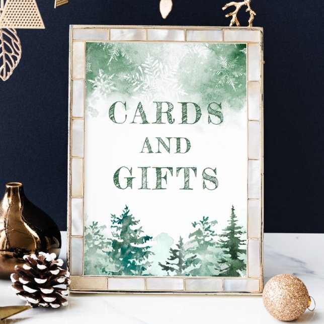 Poster Cartes et cadeaux hiver baby shower des merveilles (Créateur téléchargé)