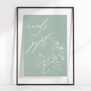 Poster Cartes et cadeaux intemporels de baby shower flora
