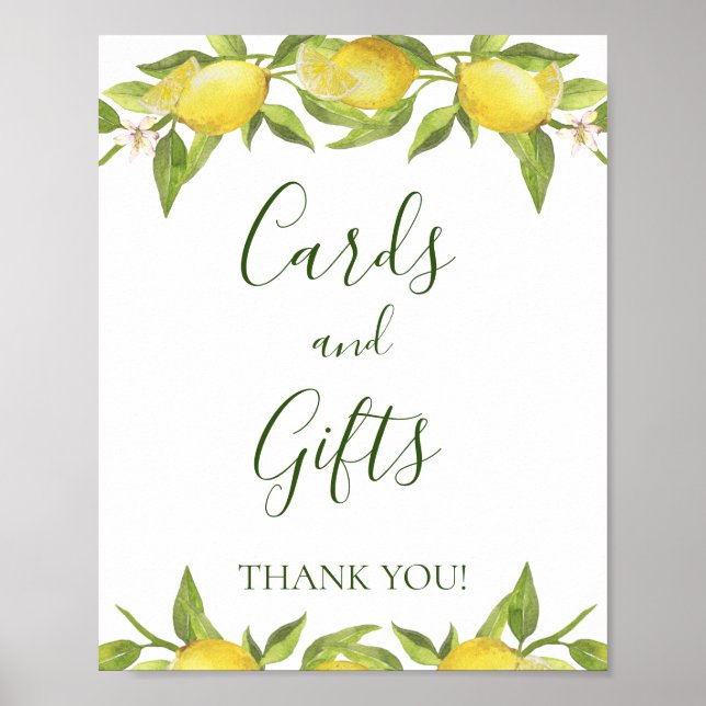Poster Cartes et cadeaux Lemons Fleur et Verdure (Devant)