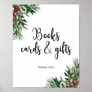 Poster CARTES ET CADEAUX LIVRES à feuillage persistant