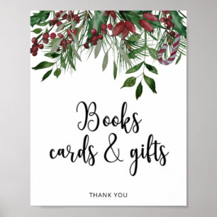 Poster CARTES ET CADEAUX LIVRES à feuillage persistant
