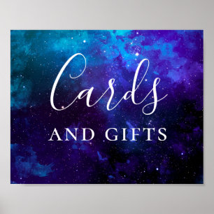 Poster Cartes et cadeaux. Mariage de marine de nuit de la