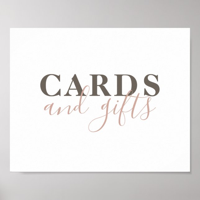 Poster Cartes et cadeaux. Mariage de typographie simple m (Devant)