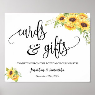 Poster Cartes et cadeaux mariage réception signe tourneso