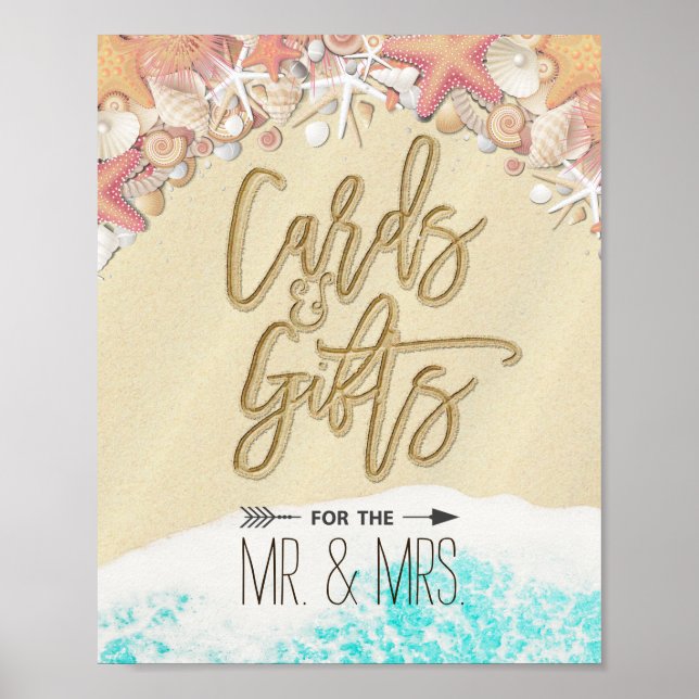Poster Cartes et cadeaux Mariage Summer Sandy Beach Starf (Devant)