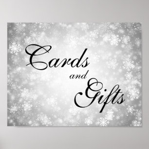 Poster Cartes et cadeaux Mariage Winter Wonderland Argent