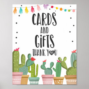 Poster Cartes et cadeaux Merci Cactus Fiesta Panneau de l