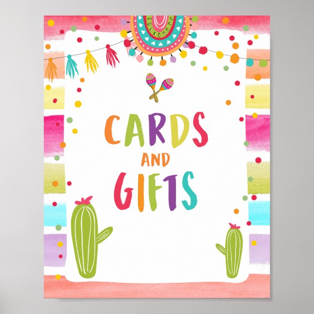 Poster Cartes et cadeaux Merci Cactus Fiesta Panneau de l (Devant)