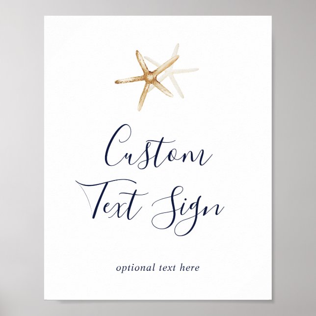 Poster Cartes et cadeaux nautiques modernes Signe texte p (Devant)