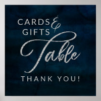 Cartes et cadeaux Navy Luster Blue Mariage Panneau
