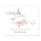 Cartes et cadeaux or rose 8x10 moderne Mariage Sig