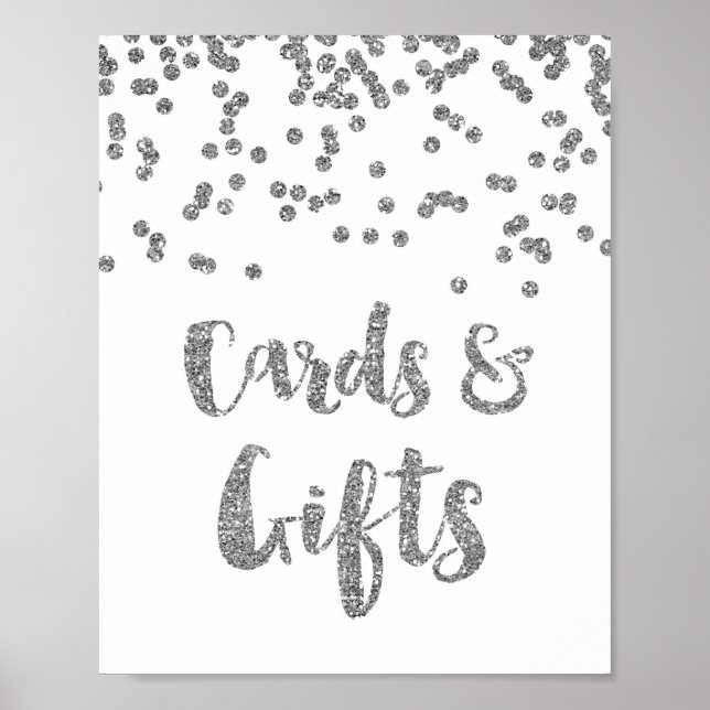 Poster Cartes et Cadeaux Panneau de Mariage Confettis Arg (Devant)