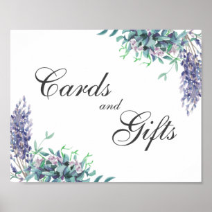Poster Cartes et cadeaux. Panneau floral. Mariage pourpre