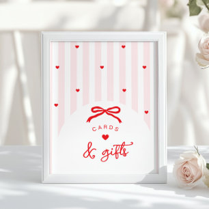 Poster Cartes et cadeaux Petit amour Ruban rose rouge