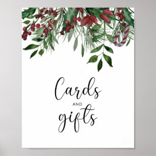 Poster Cartes et cadeaux pour les arbres d'hiver