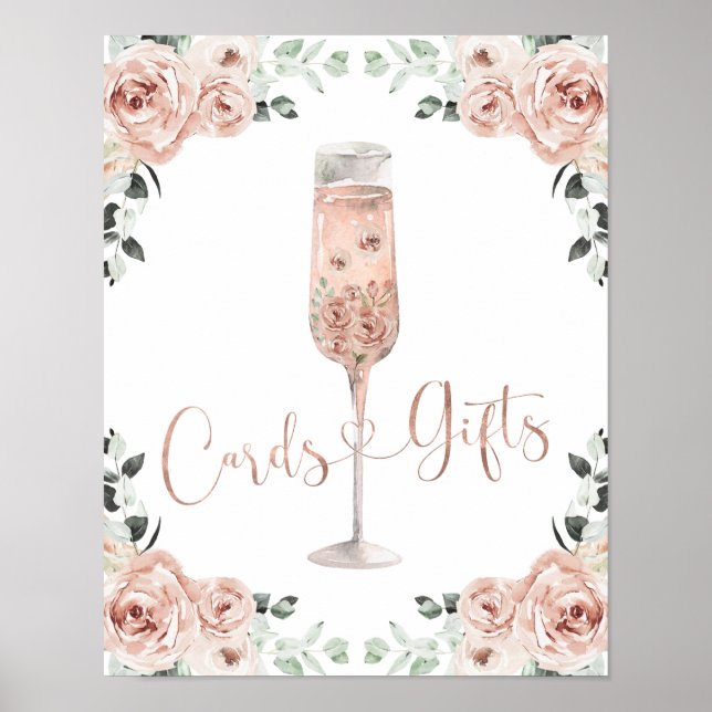Poster Cartes et Cadeaux Prosecco Pétales de Rose Poussié (Devant)