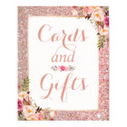 Cartes et cadeaux Rose Parties scintillant or Flor