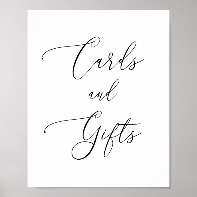 Poster Cartes et Cadeaux Rustiques de Calligraphie Simple (Devant)