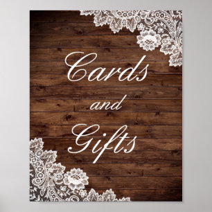Poster Cartes Et Cadeaux Rustiques En Dentelles De Bois P