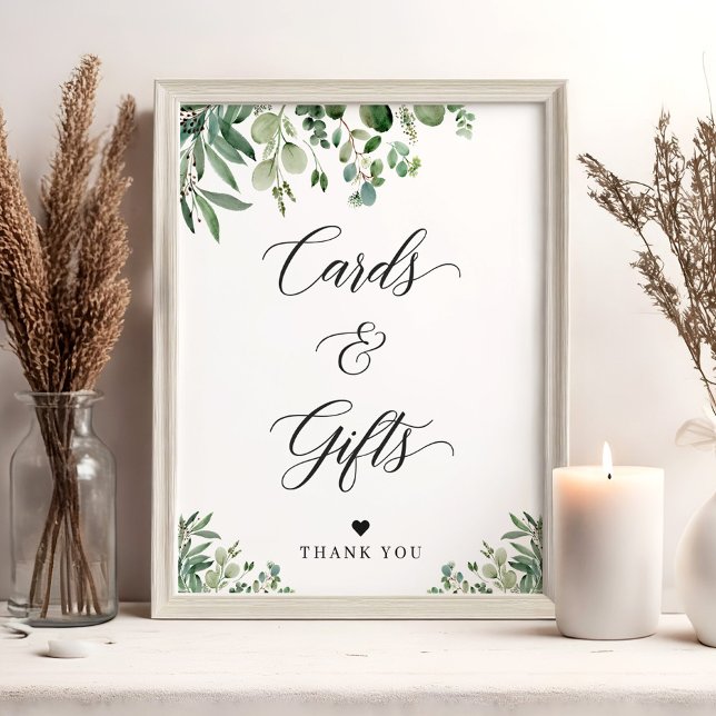 Poster Cartes et cadeaux Signal vert Eucalyptus Feuille (Créateur téléchargé)