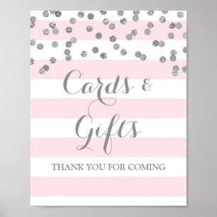 Poster Cartes et cadeaux Signe Bleu Grilles Argent Confet