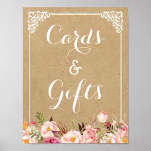 Poster Cartes et cadeaux   SIGNE Mariage Floral Rustique 