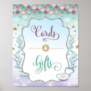 Poster Cartes et cadeaux Sirène Signal Baby shower d'anni