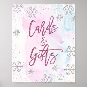 Poster Cartes et cadeaux Snowflake Parties scintillant Ma