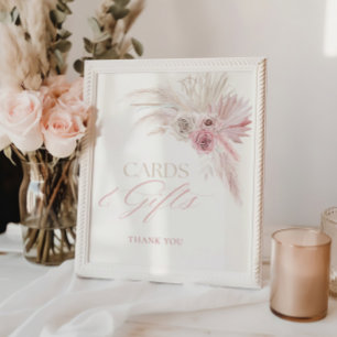 Poster Cartes et cadeaux Soft Pink Boho Arch