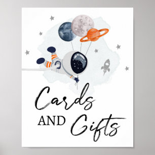 Poster Cartes et cadeaux Spatial Party Astronaut Boy Sign