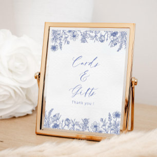 Poster Cartes Et Cadeaux Toile Blanc Et Bleu