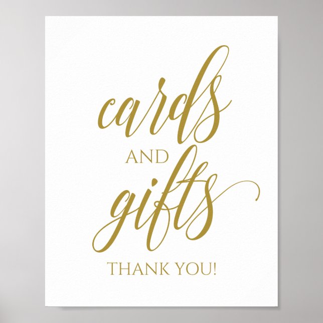 Poster Cartes et Cadeaux Typographie Signal Mariage - Or (Devant)